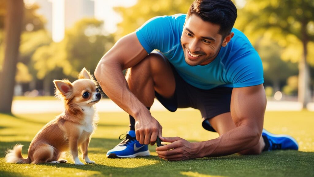 犬のしつけレッスンで「おすわり」を練習している様子
