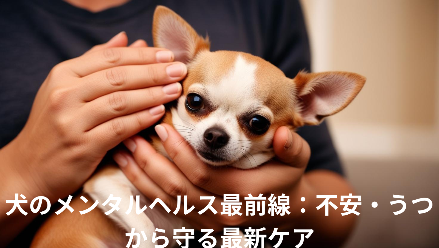 メンタルケア中の犬と飼い主の写真（犬 メンタルヘルス 不安ケア）