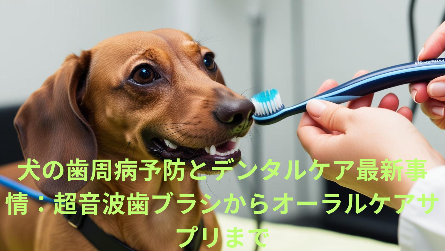 獣医師が犬の歯周病検査をしているイメージ