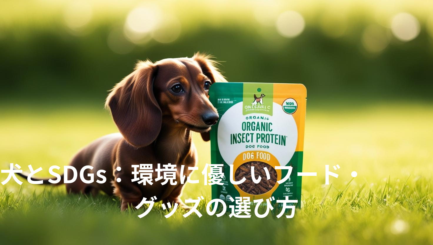犬とサステナブルなフード・グッズの写真（犬 SDGs サステナブルフード）