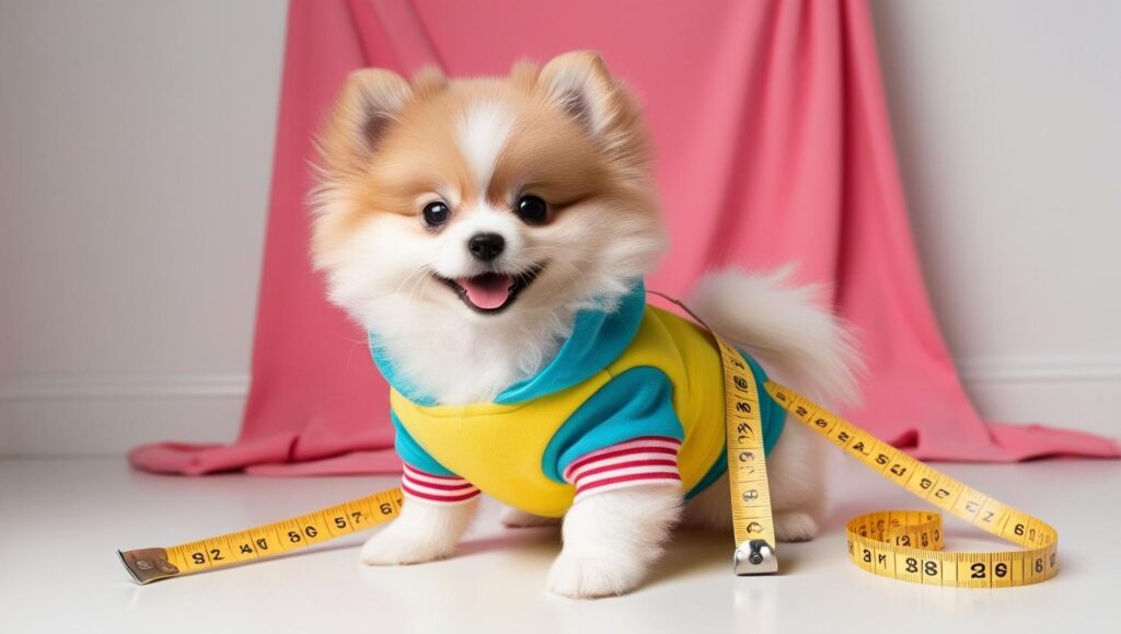 子犬の服選びで正しいサイズ測定を行う
