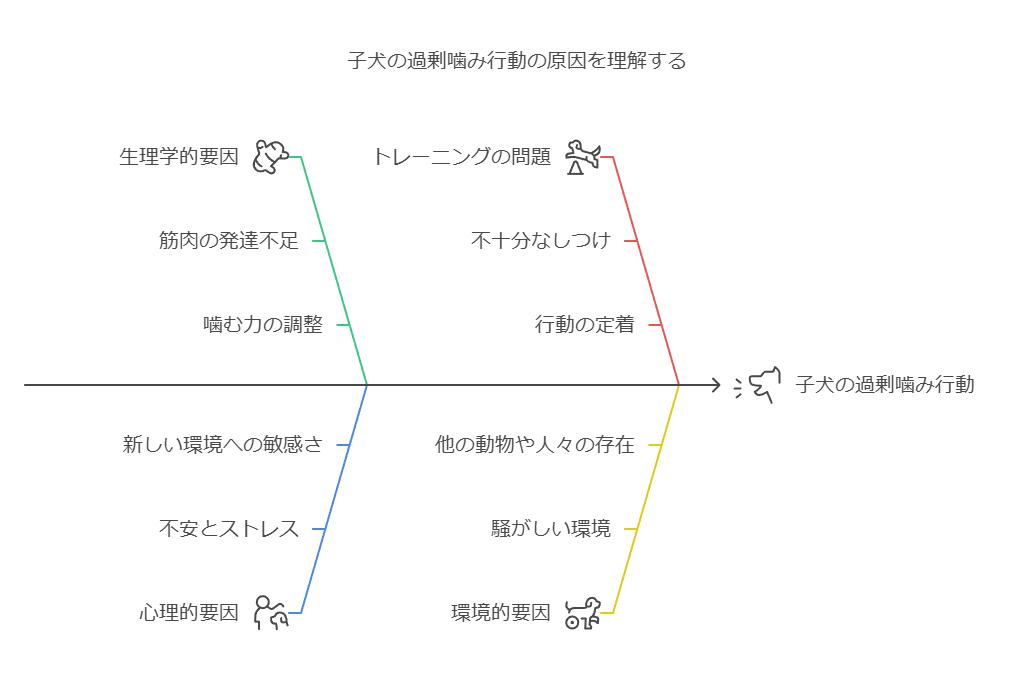 子犬の過剰噛み行動の原因