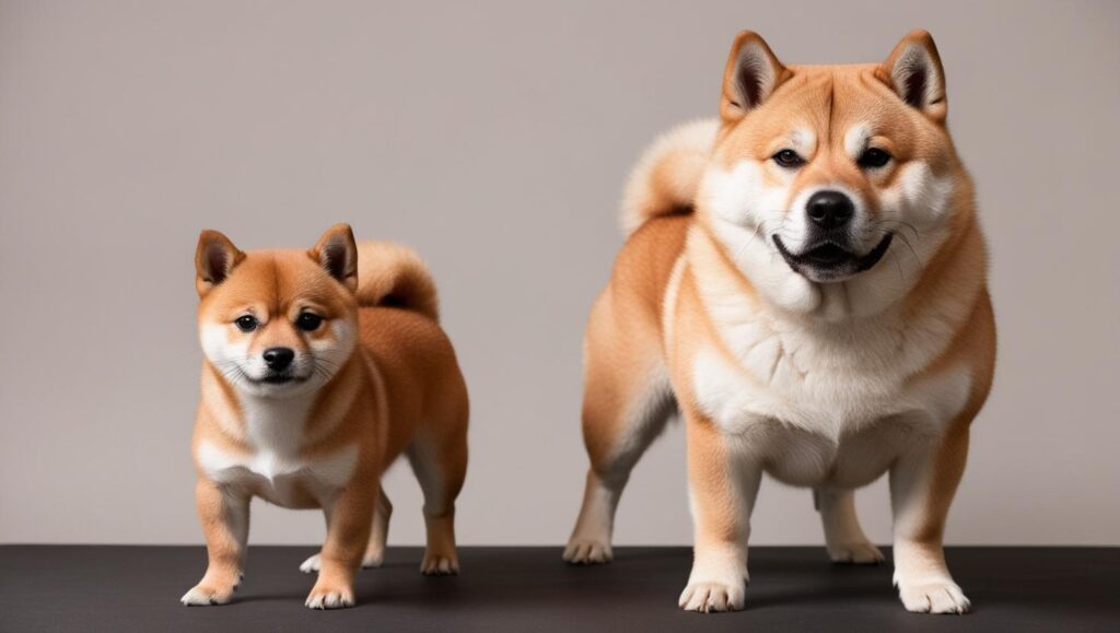 豆柴と柴犬の体格と外見比較の正面写真