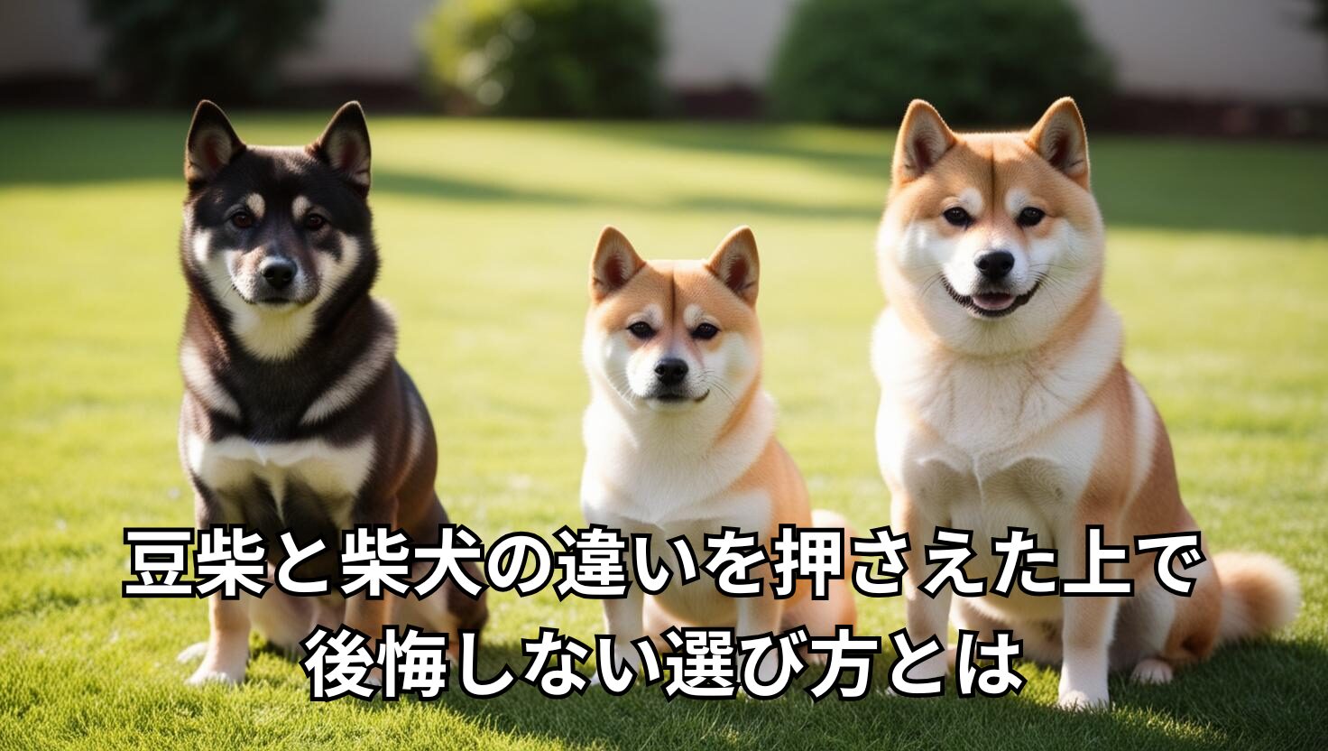 並んで座る豆柴と柴犬｜サイズの違いが一目でわかる比較画像