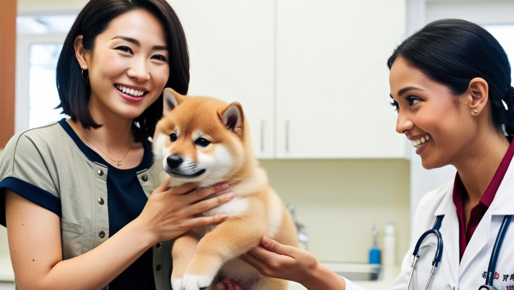 獣医師やトレーナーに子犬の散歩トラブルを相談する飼い主
